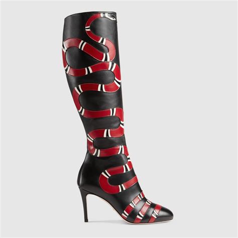 gucci leather knee high boots|gucci snakeskin boots.